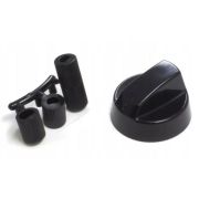 Ручка переключателя мощности плиты черная к-кт переходник 3 шт унив