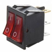 Кнопка водонагревателя, двойная 15A 6 контактов